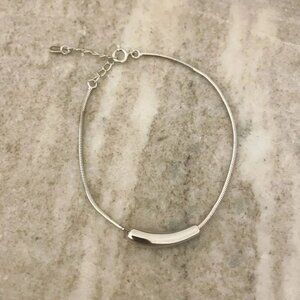 925 Sterling Silver Tube Bracelet Dainty Minimalist Bar Pendant Bracelet